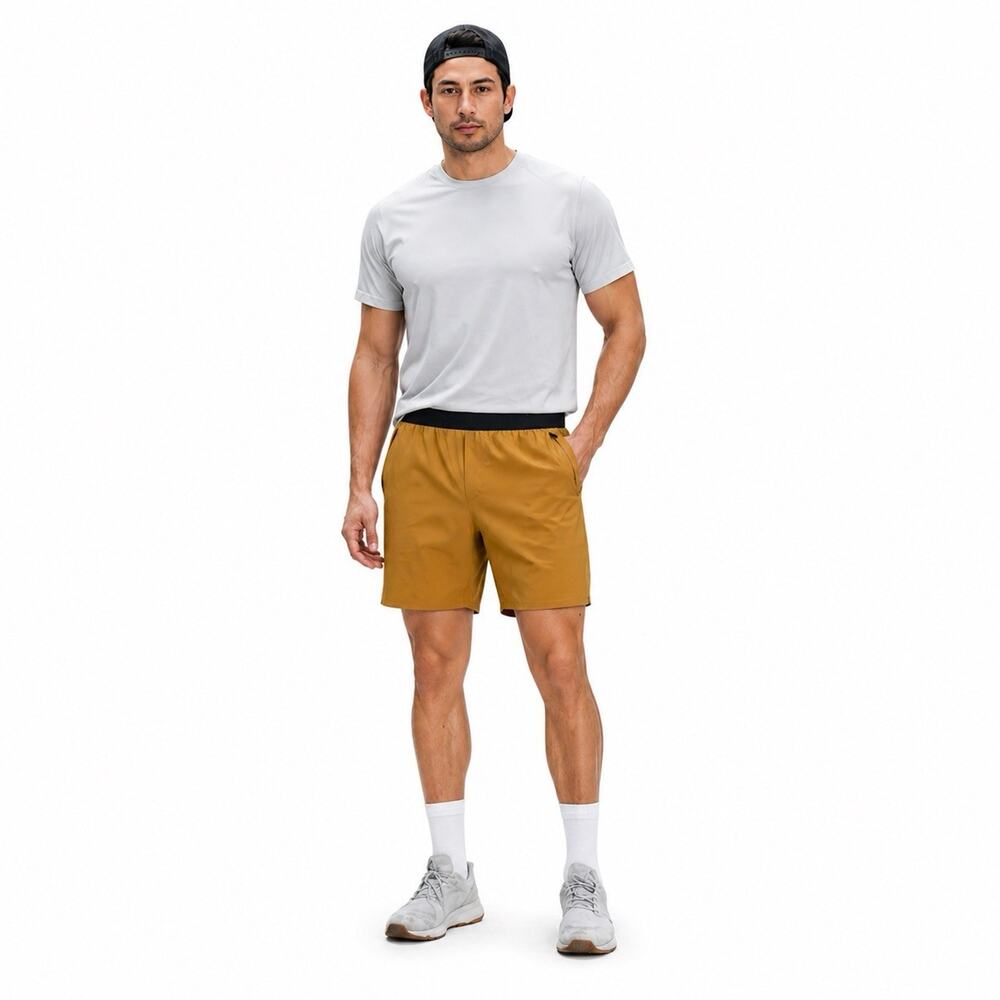 Ten Thousand Tactical Shorts Lined 7" Burnt Gold Athletic Gym Workout Mens Large